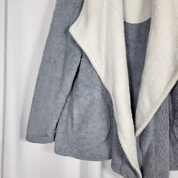 Simply Vera Vera Wang Sherpa Oversized Comfy Lounge Coat W/ Pockets Size Large - Picture 4 of 14